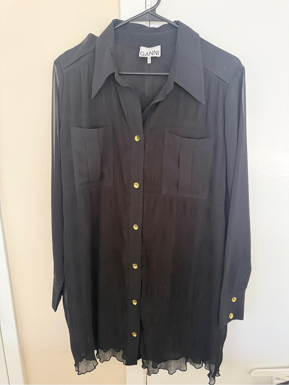 Ganni Button Shirt Dress - Picture 3 of 5